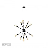 Люстра подвесная Твинс (Twins) Loft209-12B iLamp без плафона на 12 ламп, основание чёрное в стиле лофт Люстра подвесная Твинс (Twins) Loft209-12B iLamp без плафона на 12 ламп, основание чёрное в стиле лофт